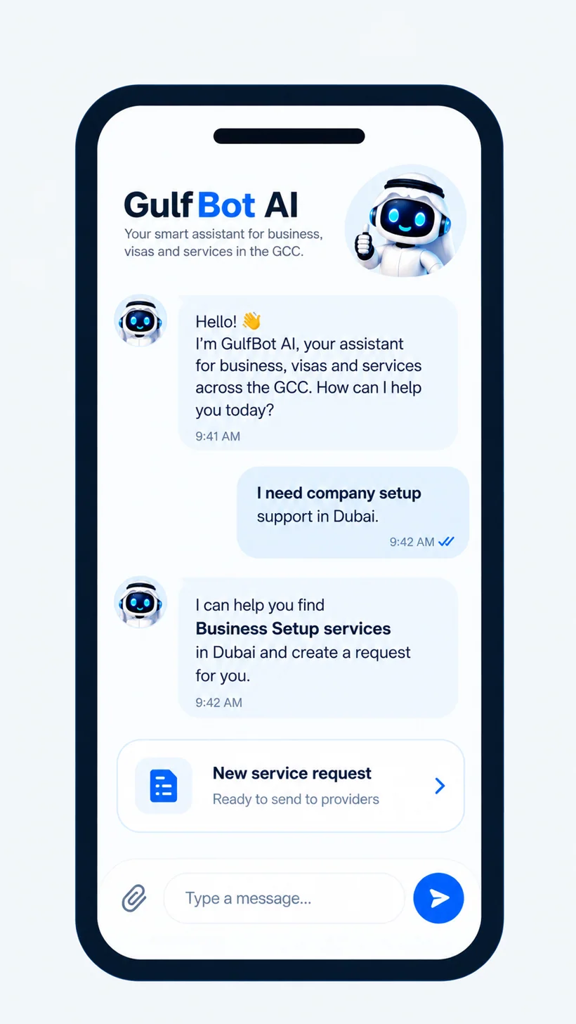 GulfBot app — Ask GulfBot AI