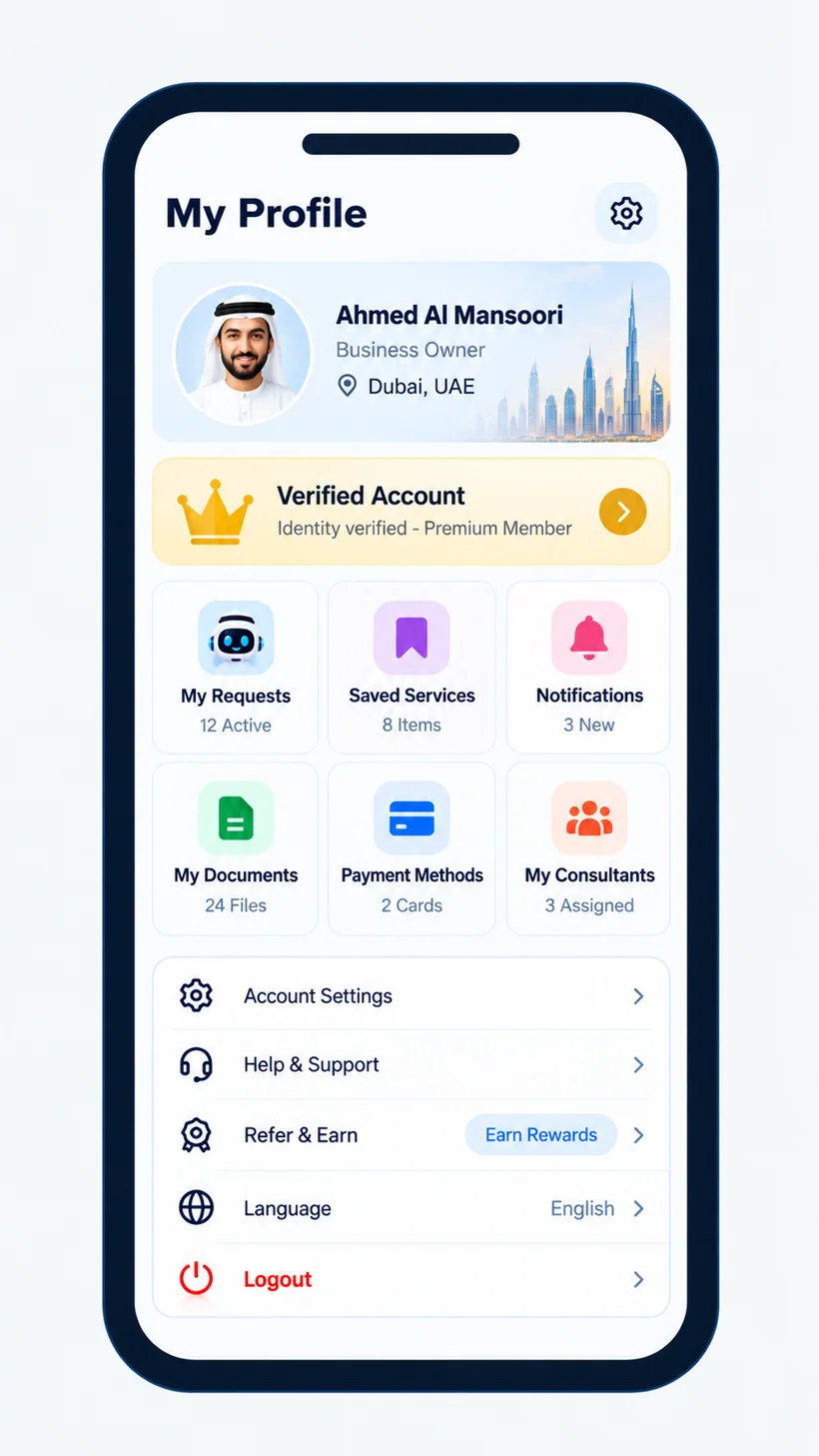 GulfBot app — Your account